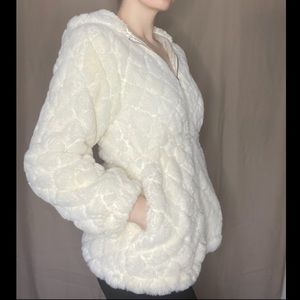 Plush Faux Fur White Jacket